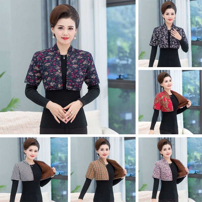 Lady Fleece Lined Bolero Wrap Cardigan Shrug Warm Shoulder Protector Winter