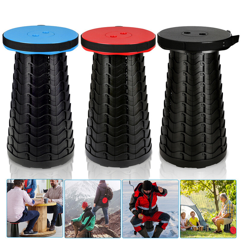 Tragbarer Klappstuhl Teleskop Klapphocker Verstellbarer Angelhocker Campingstuhl