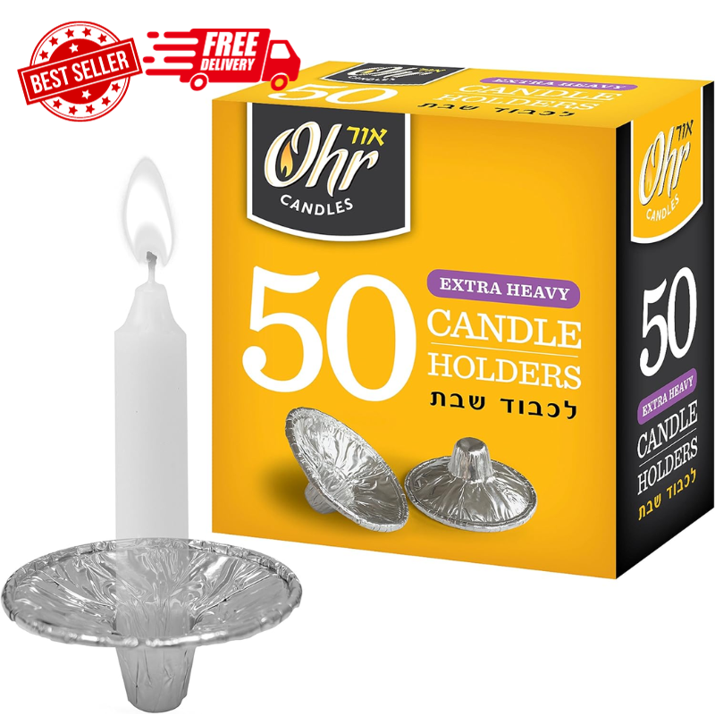 OHR Extra Heavy Disposable Aluminium Foil Candle Holder, Drip 1 Pack, Silver