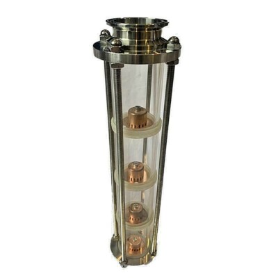 2'' Tri Clamp Glass Alcohol Distiller Bubble Plate Reflux Column, Fits Beer Kegs