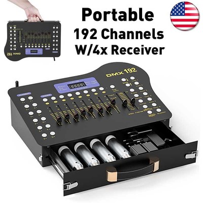Wireless 192Channels Operator Console Controller W/4x Receiver DMX512 Stage DJ