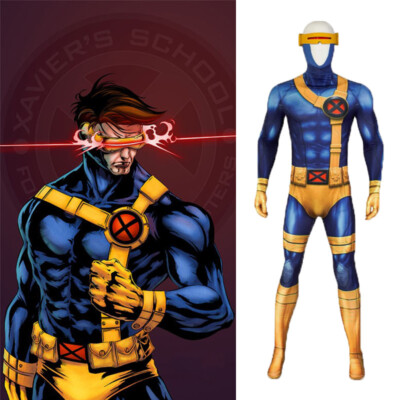 Cosplay X-Men 97 Cyclops Jumpsuit Superhero Scott Summers Adult Mens Bodysuits