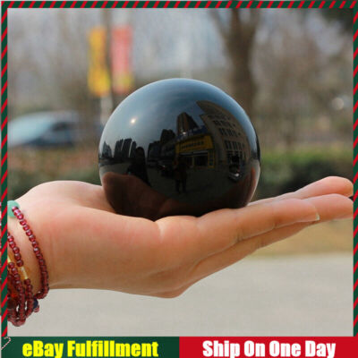 80mm AAA Natural Black Obsidian Stone Quartz Ball Healing Crystal Sphere + Stand