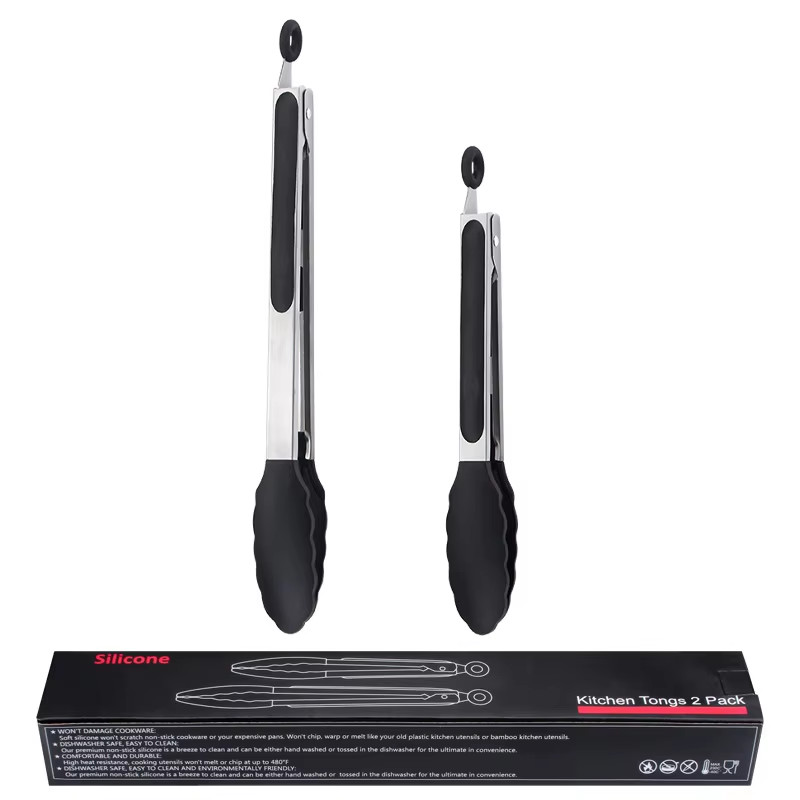 ✅SHIP NOW - Kitchen Food Tongs Silicone Stainless Steel Tongs