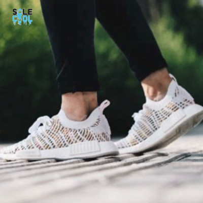 Adidas NMD R1 STLT Primeknit Running Shoes White/Multi, Women's B43838