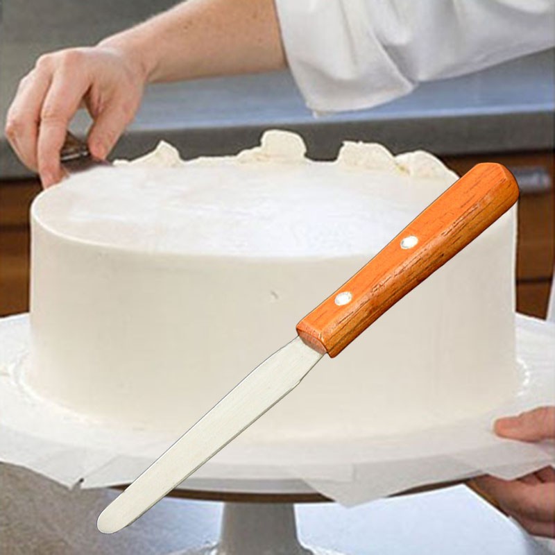 Professional Cake Spatula 4" Straight Blade with Wood Handle Icing