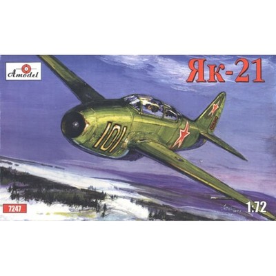 YAK-21 Soviet Jet Fighter, Yakovlev Design Bureau, scale 1/72 Amodel 7247