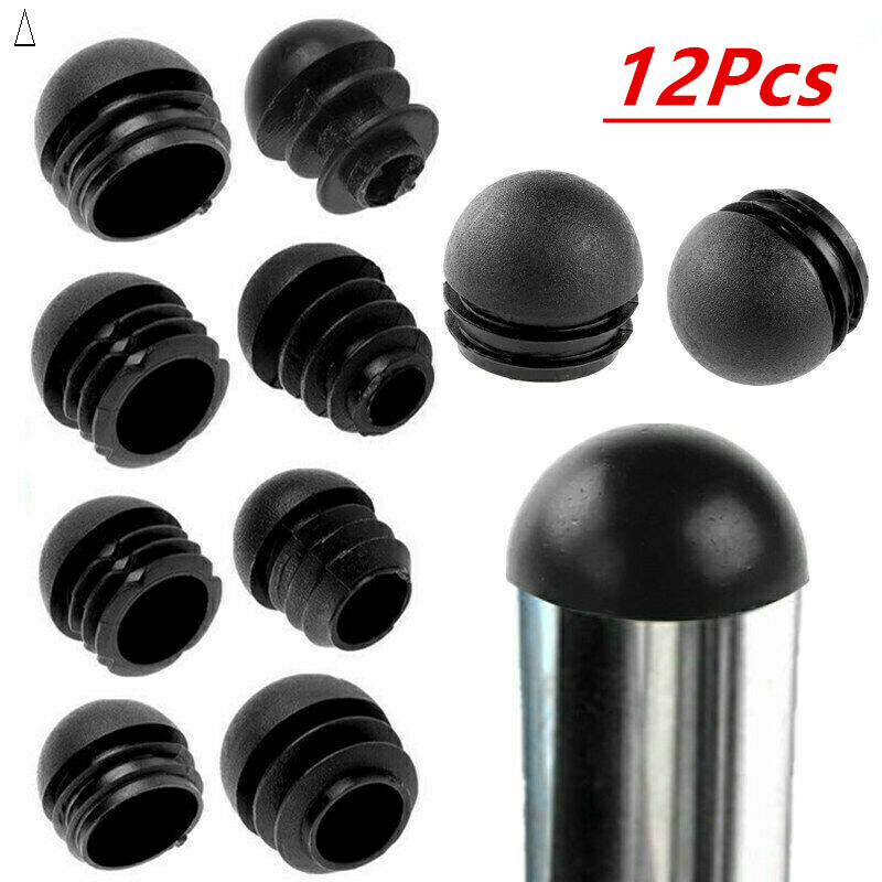 12Pcs Round Plastic End Caps Insert Plugs Replaceable Aluminum pipe