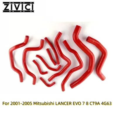 Silicone Radiator Heater Hose For 2001-2005 Mitsubishi LANCER EVO 7 8 CT9A 4G63