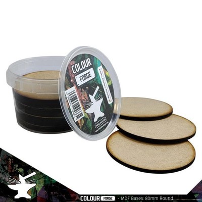 Basi rotonde in MDF 80 mm Set di 14 per miniature in contenitore impilabile