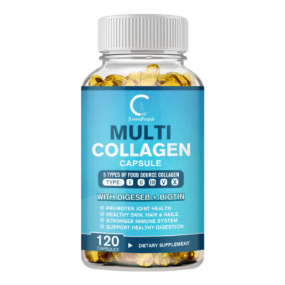 60/120Pcs Multi Collagen Peptides-Type I,II,III,V,X Anti-Aging Collagen Pills