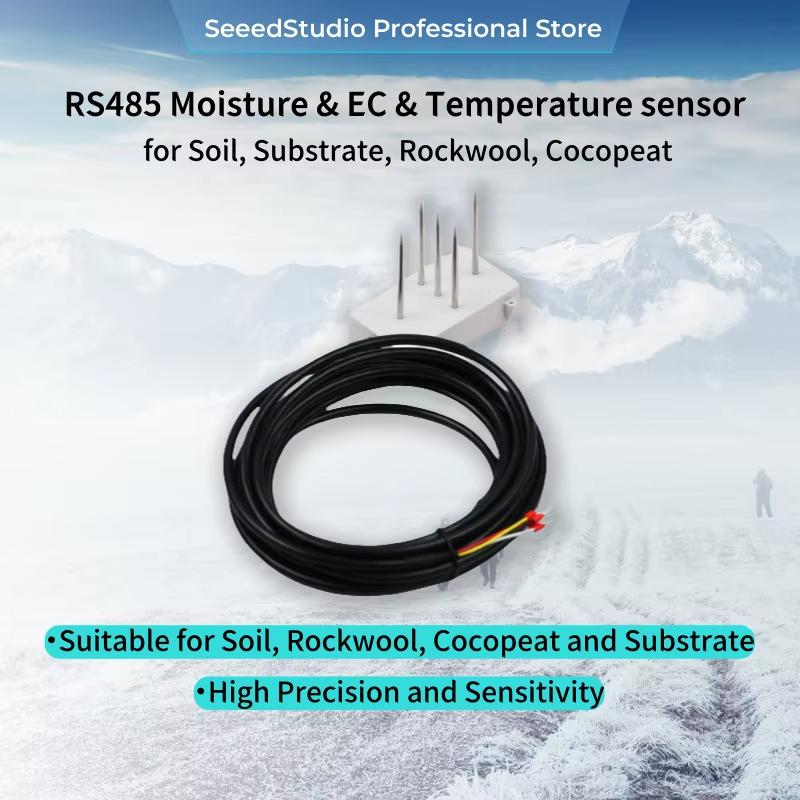 RS485 Moisture & EC & Temperature sensor for Soil, Substrate, Rockwool, Cocopeat