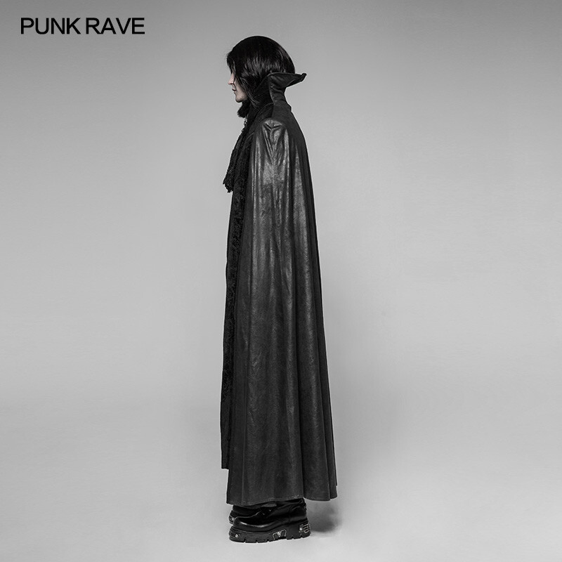 Pre-owned Punk Rave Black Dark Cosplay Gothic Night Count Cloak Long Coat Long Jacket