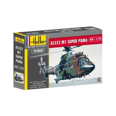 HELLER 1/72 PLASTIC MODEL KIT AS332 M1 SUPER PUMA HLL80367