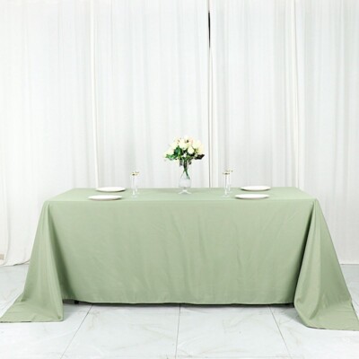 EUCALYPTUS SAGE GREEN Polyester 90x132'' Rectangle TABLECLOTHS Wedding Party