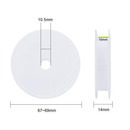 50pcs 2.6" Empty Plastic Wire Spools Cord Thread Chains Bobbins White Organizer