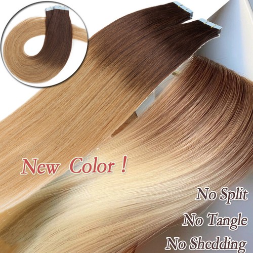CLEARANCE Tape In Remy Human Hair Extensions Skin Weft Full Head US Stock 80PCS