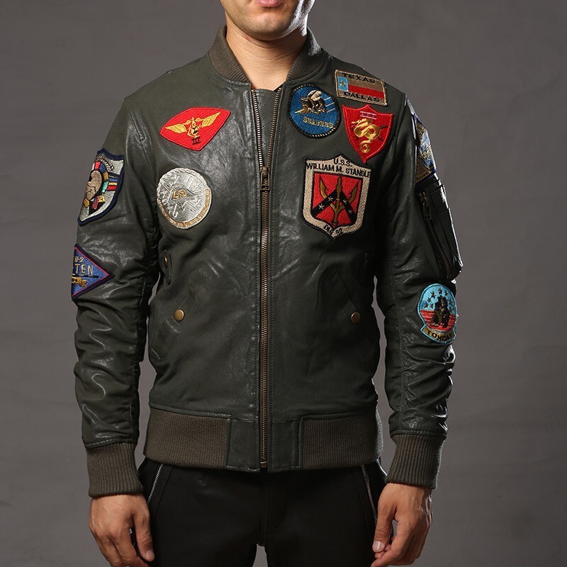 Pre-owned Top Gun Maverick Jacket For Men Green Army