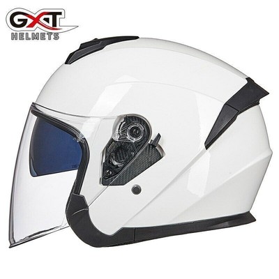 GXT Motorcycle Open Face Helmet Scooter Dual Lens Flip Up Motocross Helmets DOT