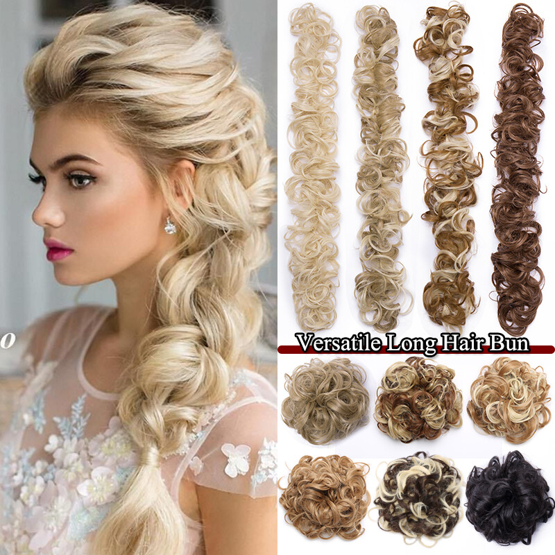 New Updo Long Hair Messy Bun Piece Extension Natural Mega Thick