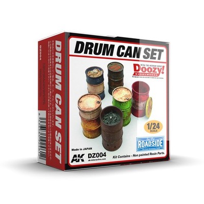 High-Quality 1/24 Scale Resin Drum Can Set for Dioramas and Vehicles