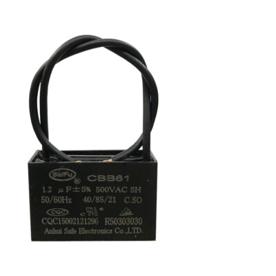 CBB61 500V 0.33/0.47/0.5/0.68/0.8/1/1.2/1.5 UF  Fan Motor RUN Capacitor  2 WIRES