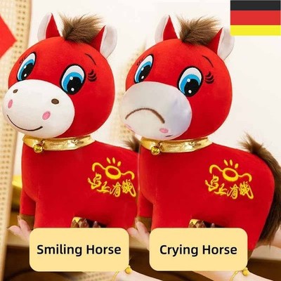 Year of The Horse 2026 Plush,Funny Smiling/Crying Horse Plushie Figurine New