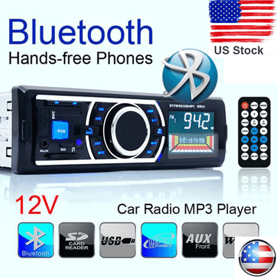 Bluetooth Car Stereo Audio InDash FM Aux Receiver SD USB MP3 Radio Play 2017