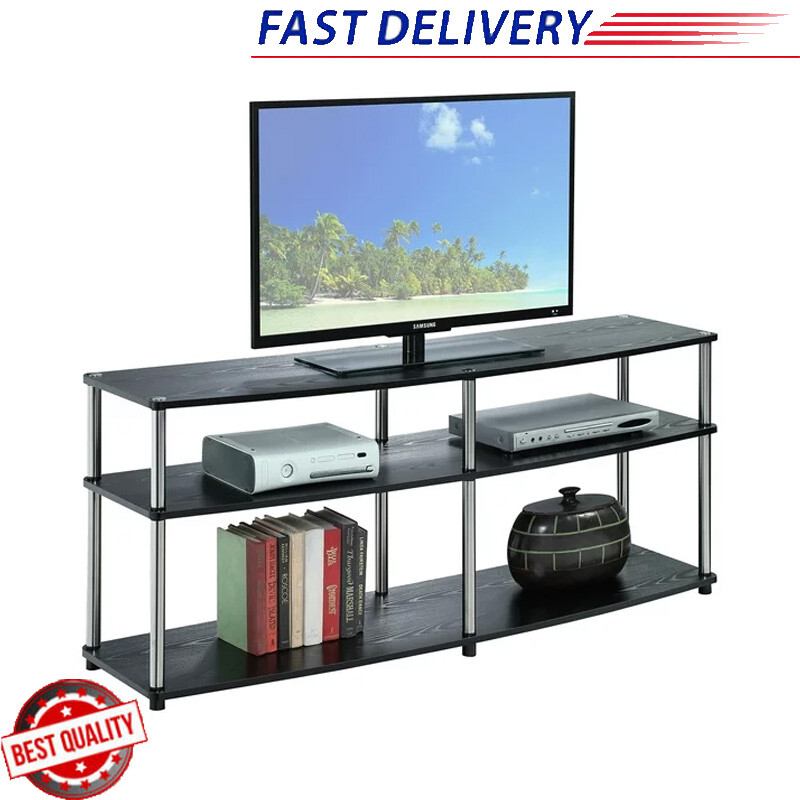 Cabinet Storage Shelving Entertainment Center Strudy Black