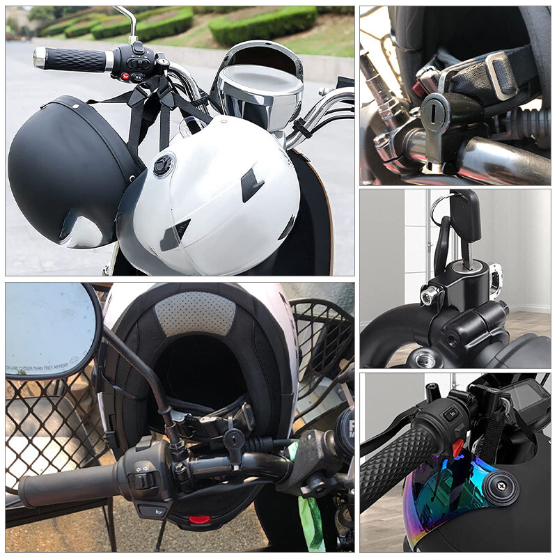 Motorcycle Anti-theft Helmet Lock Security Handlebar Mount Accessories Bicycle