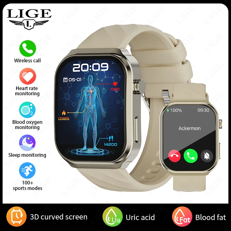  AI Healthy Diagnose Smart Watch Blood Lipid Uric Acid Blood Pressure Health 