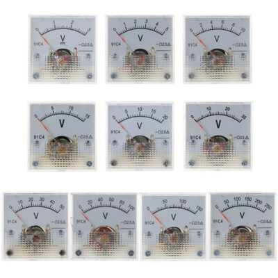 91C4 DC Voltmeter Analog Panel Voltage Meter Mechanical Pointer Type 3-250VN`go
