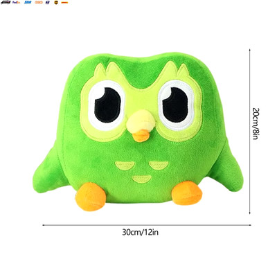 Green Duolingo Owl Plush Toy Duo Plushie of Duo the Owl Cartoon Anime Owl Doll S
