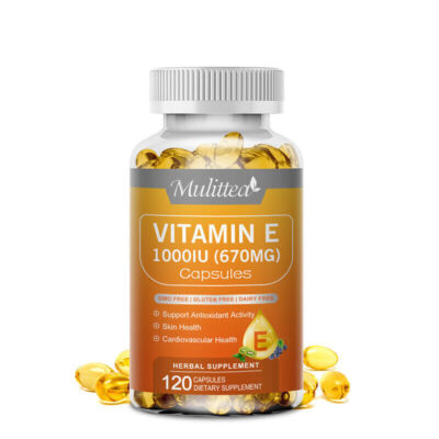 Vitamin E 1000 Iu 670mg Capsules - Supports Skin, Hair, Immune and Eye Health
