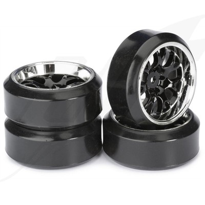 ES- Absima Wheel Set Drift LP '' Comb / Profile C'' black/chrome 1:10 (4 pcs) - 25