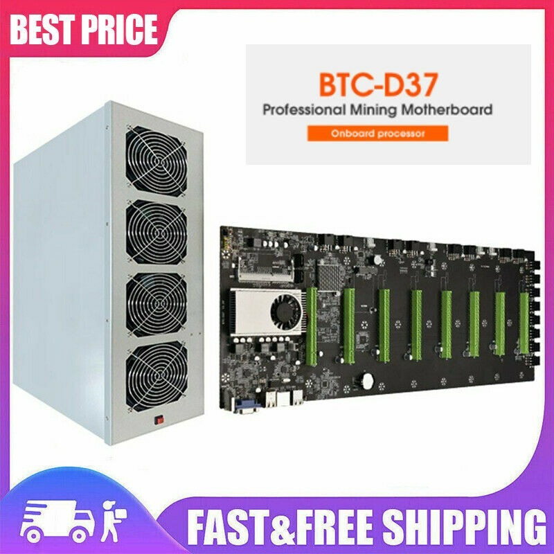 Mining Motherboard Riserless 8 GPU Bitcoin Crypto Ethereum Mining Support