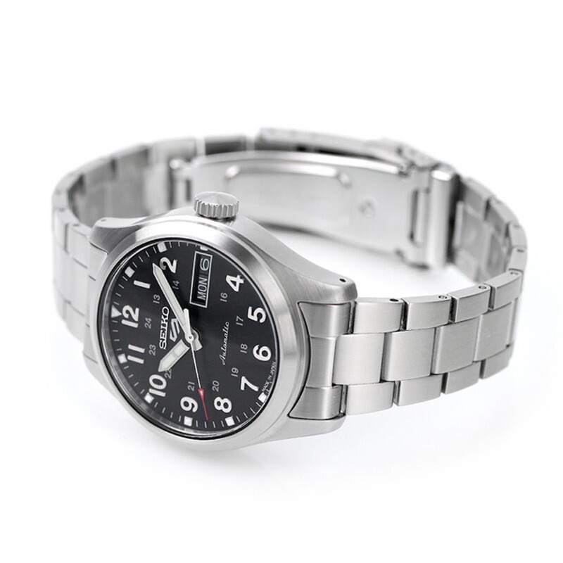 Pre-owned Seiko 5 Sport Sbsa197 Black Dial Automatic Mechanical Stainless Steel Men Watch