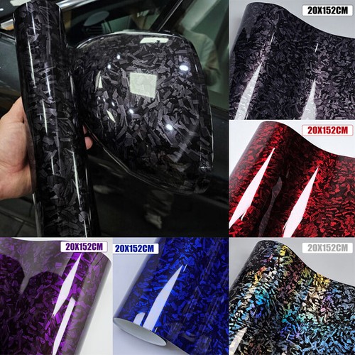 Glossy Forged Carbon Fiber Wrapping Vinyl Film Motorcycle Sticker Decal Parts