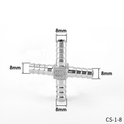 Stainless Steel A2 Cross 4 Way Hose Joiner Barb Splitter Connector Pipe Fittings