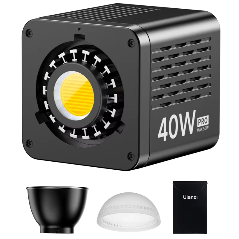 40W Pro Video Light Bi-color COB Light Mini Bowens Mount Video Light 3400mAh 250