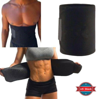 Men Women Waist Trimmer Belt Sweat Wrap Tummy Stomach For Weight Loss Fat Burner