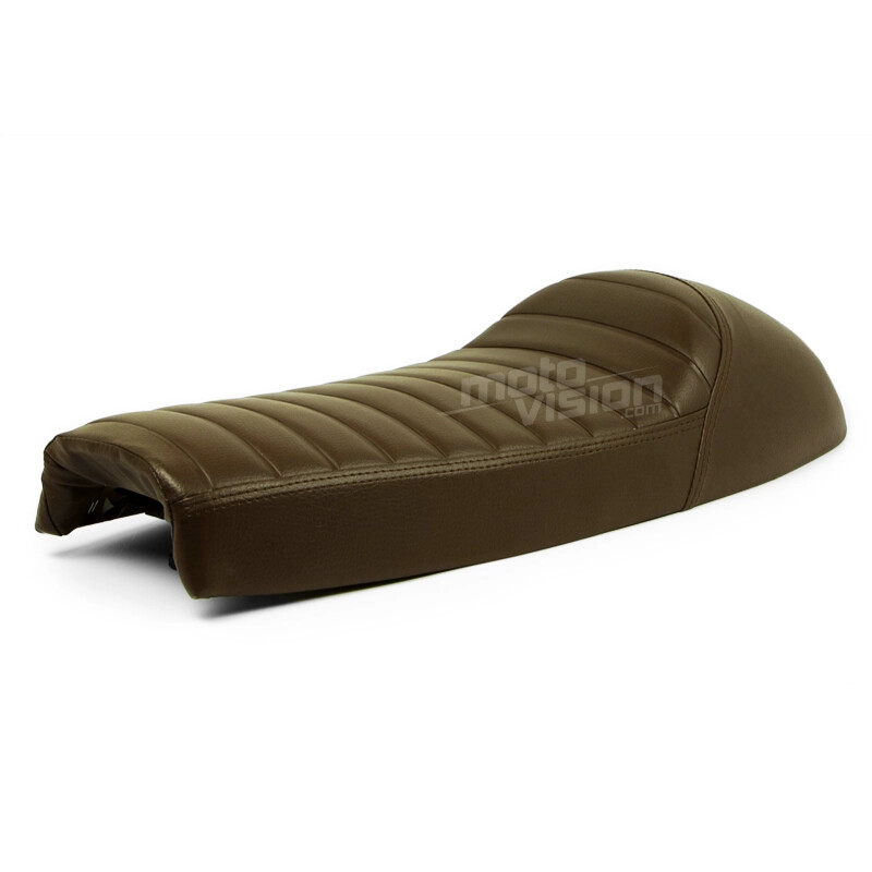 Selle Brune Café Racer Similicuir Universelle 64cm