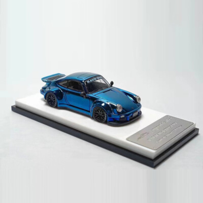 MC 1:64 Porsche RWB 930 Alloy Die-Cast Sport Vehicle Model Car- Chrome Blue