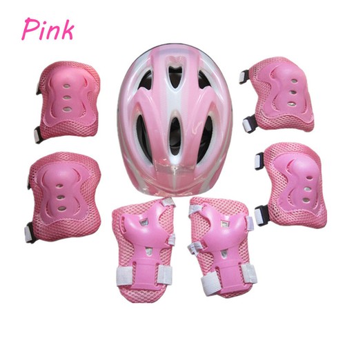 7PCS/Set Boys Girls Kids Safety Skating Bike Helmet Knee Elb