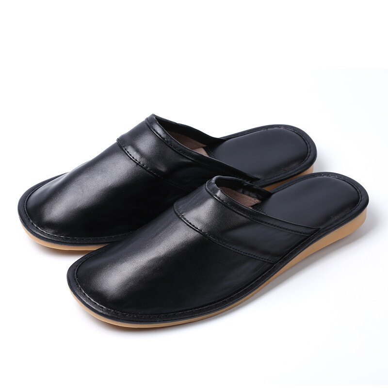 Faux Leather Indoor Home Flat Shoes Cotton Warm Comfortable 