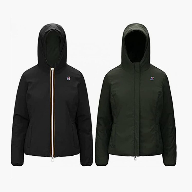 Женская куртка Reversible K-Way Lily Warm Double K11199W Kway Black Pure Green