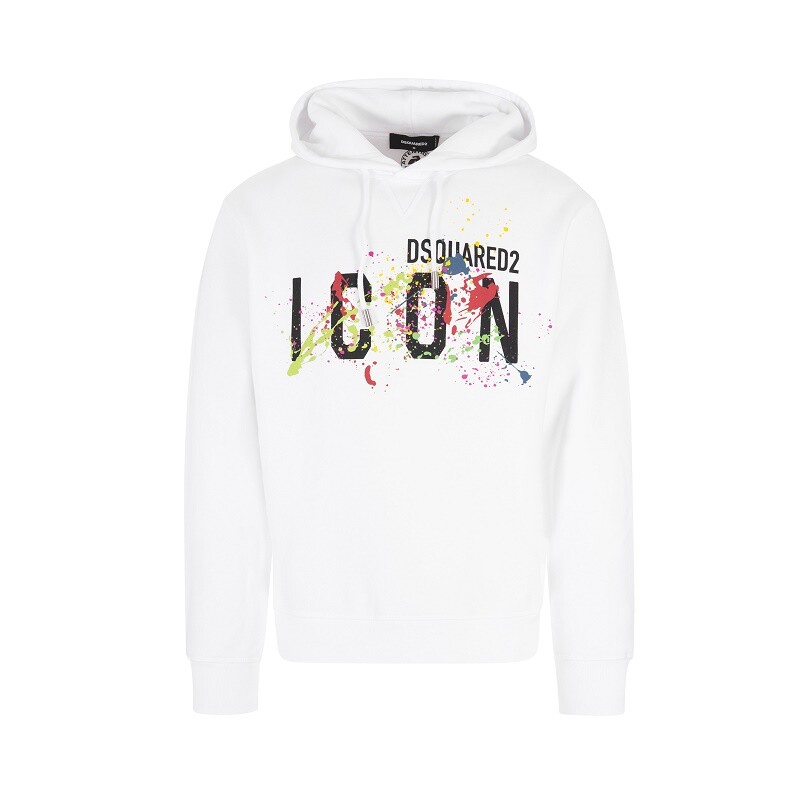 

Толстовка мужская Dsquared2 S79GU0072 D2 Icon Splash Hoodie White, Белый