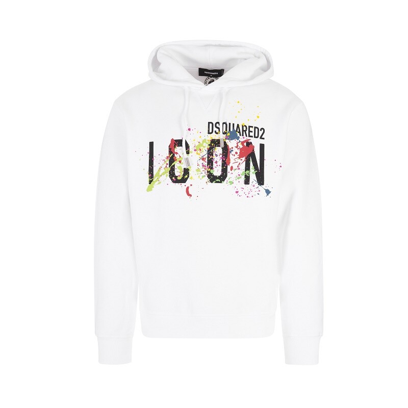 Толстовка мужская Dsquared2 S79GU0072 D2 Icon Splash Hoodie White