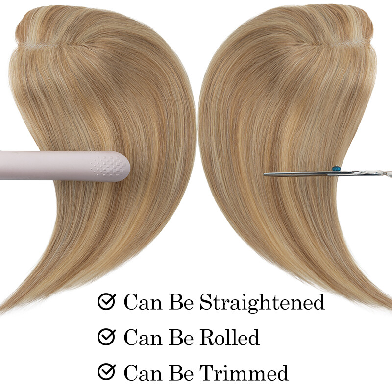 Free Part Lace Base Clip in 100% Remy Human Hair Women Topper Toupee Hairpiece