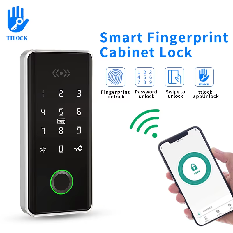 TTLOCK Bluetooth App Control Fingerprint Drawer Lock RFID 13.56Mhz For Spa Swimm